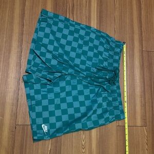 Nike Green Checkered Athletic Shorts